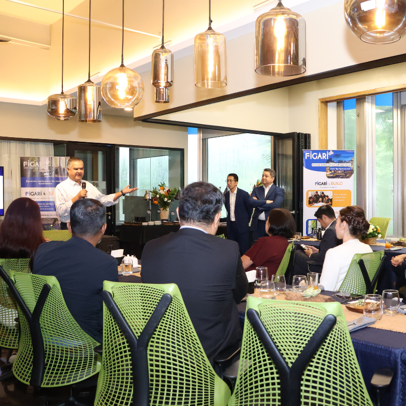 Guests attentively listening to the speech at Figari and HGS contract signing event